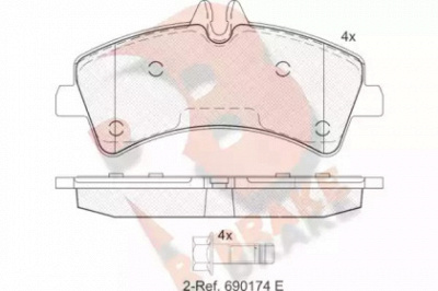 R BRAKE rb1849 -  Комплект тормозных колодок, дисковый тормоз